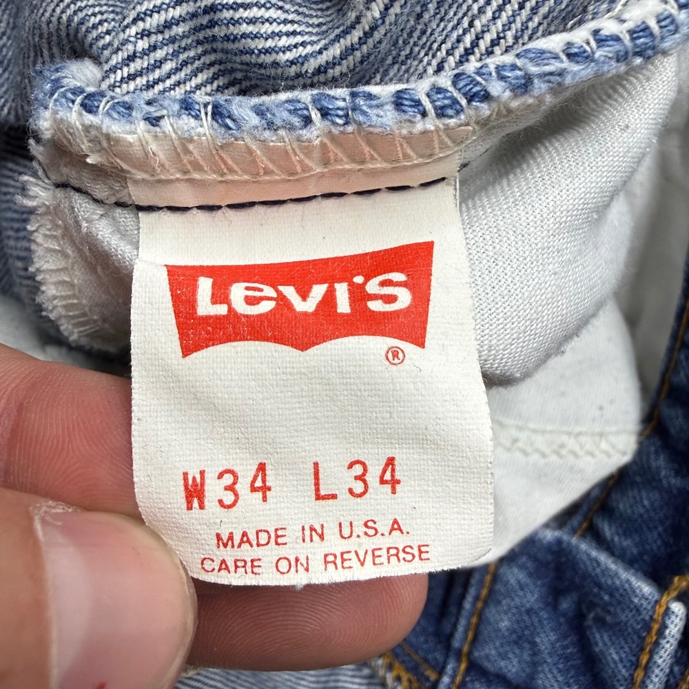Vintage Levis 517 Orange Tab Jeans 34x34 (Fits 32x34) Mens Bootcut Blue Denim - Picture 5 of 10